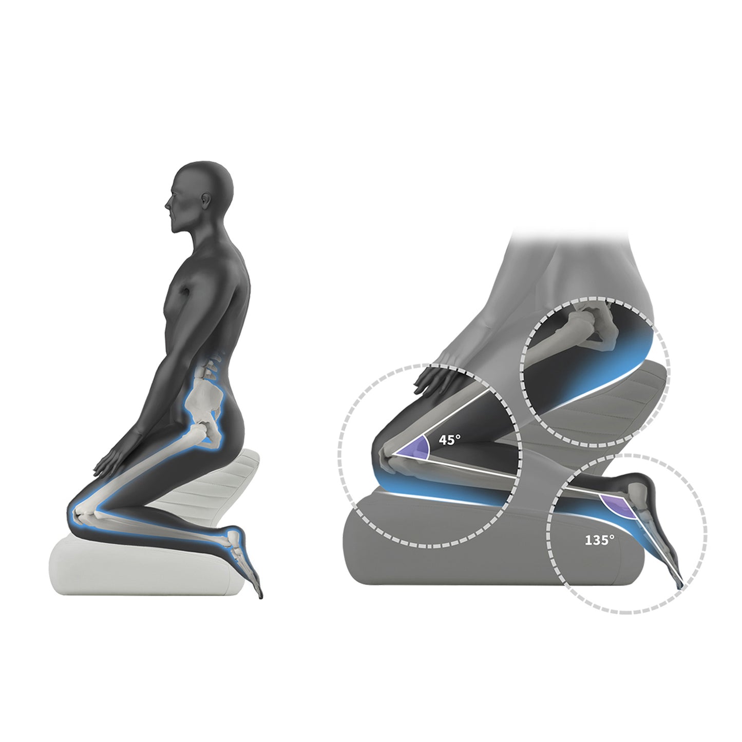 Shine Meditation Seat - kneeling (White）
